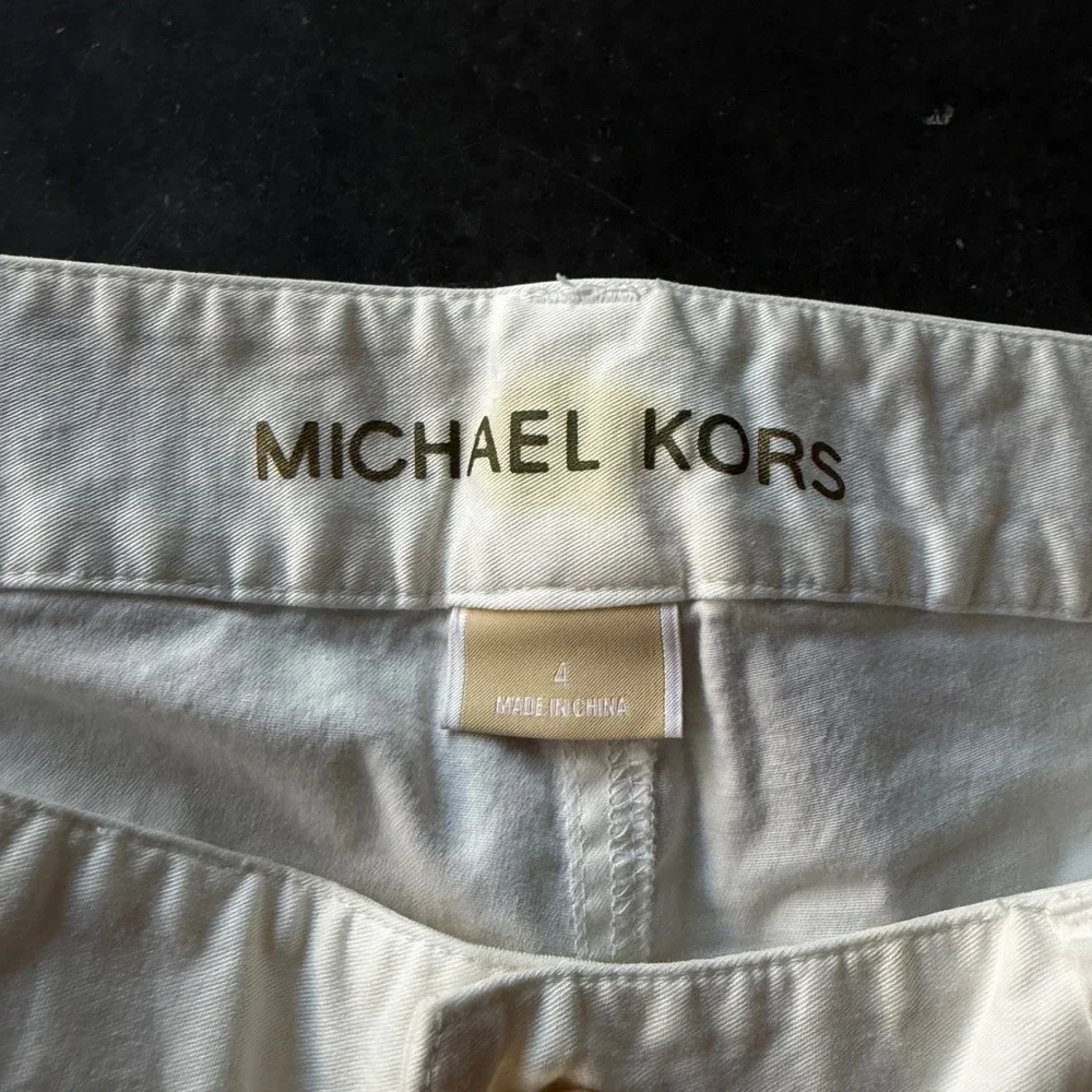 Michael Kors Womens White Embroidered Pocket Flare Leg Jeans Size 4